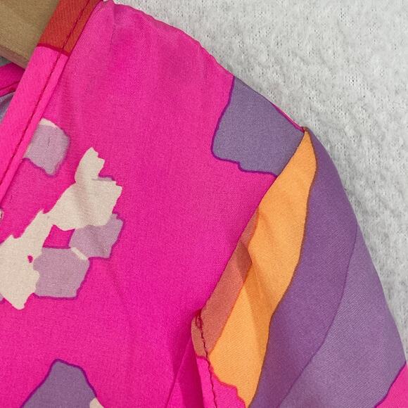 ALICE & TRIXIE Tunic Dress XS Silk Floral Cutout Cover Up Kimono Sleeve Pink - Picture 8 of 12